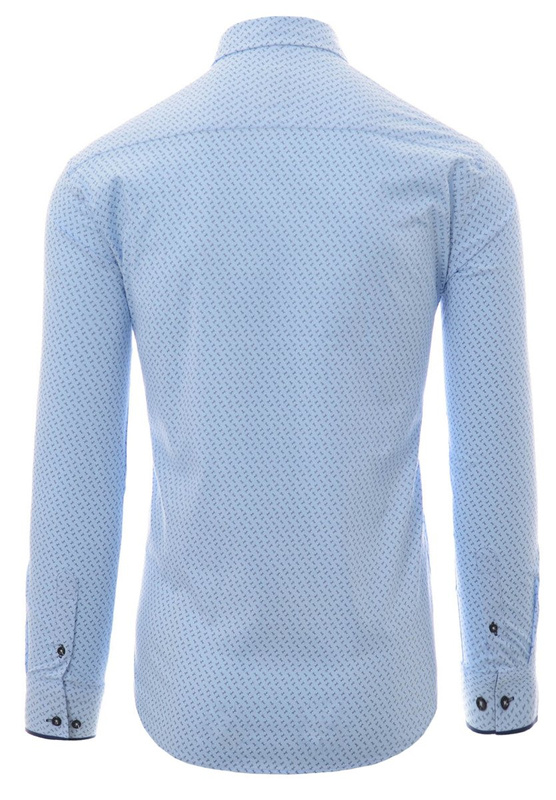 Męska Koszula Nadruk Nożyczki Niebieska