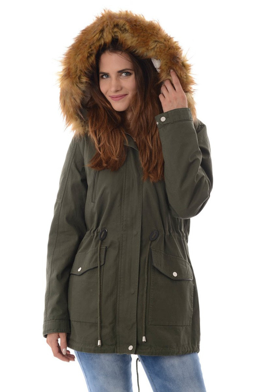 Damska Kurtka Parka Zimowa 2w1 Amira Zielona