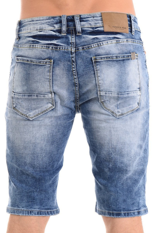 Męskie Spodenki Jeansowe Niebieskie