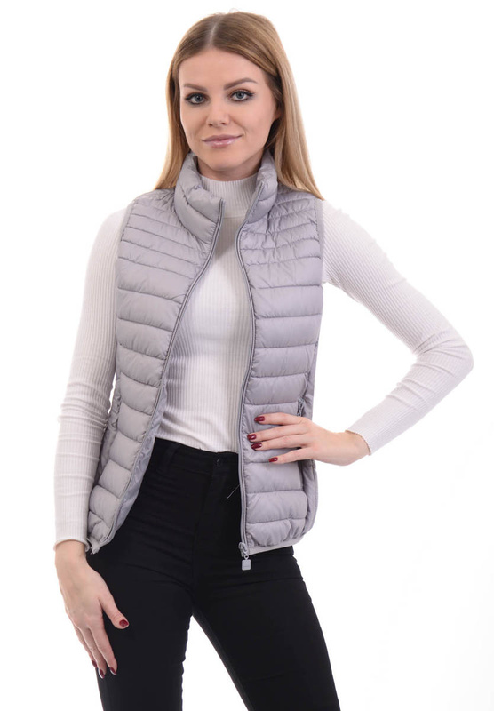 Damska Kamizelka Bezrękawnik Lila Szary