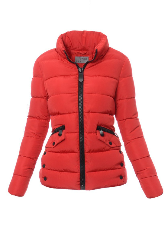 Damska Zimowa Kurtka Ortalionowa Sonia Czerwona