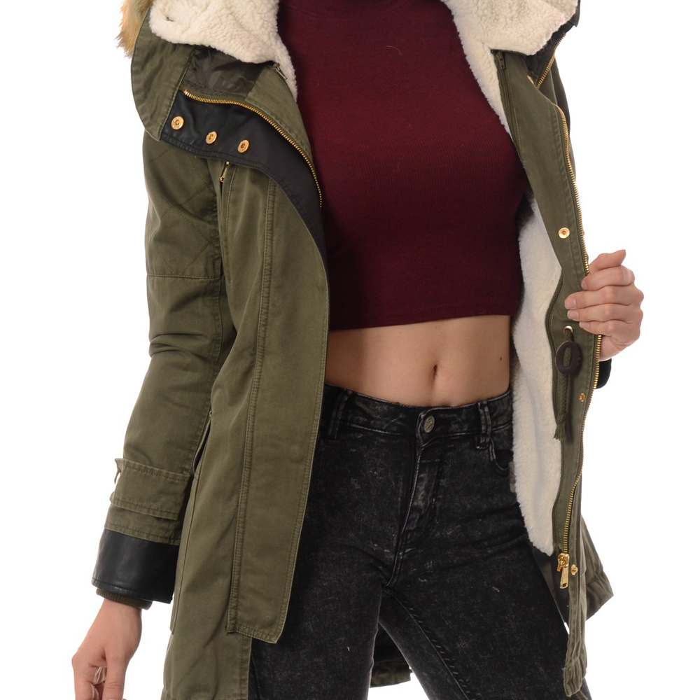 Damska Parka Kurtka Zimowa 2w1 Elena Zielona