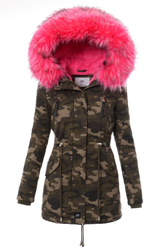Kurtka Parka Aleksandra Moro Z Różowym Futrem