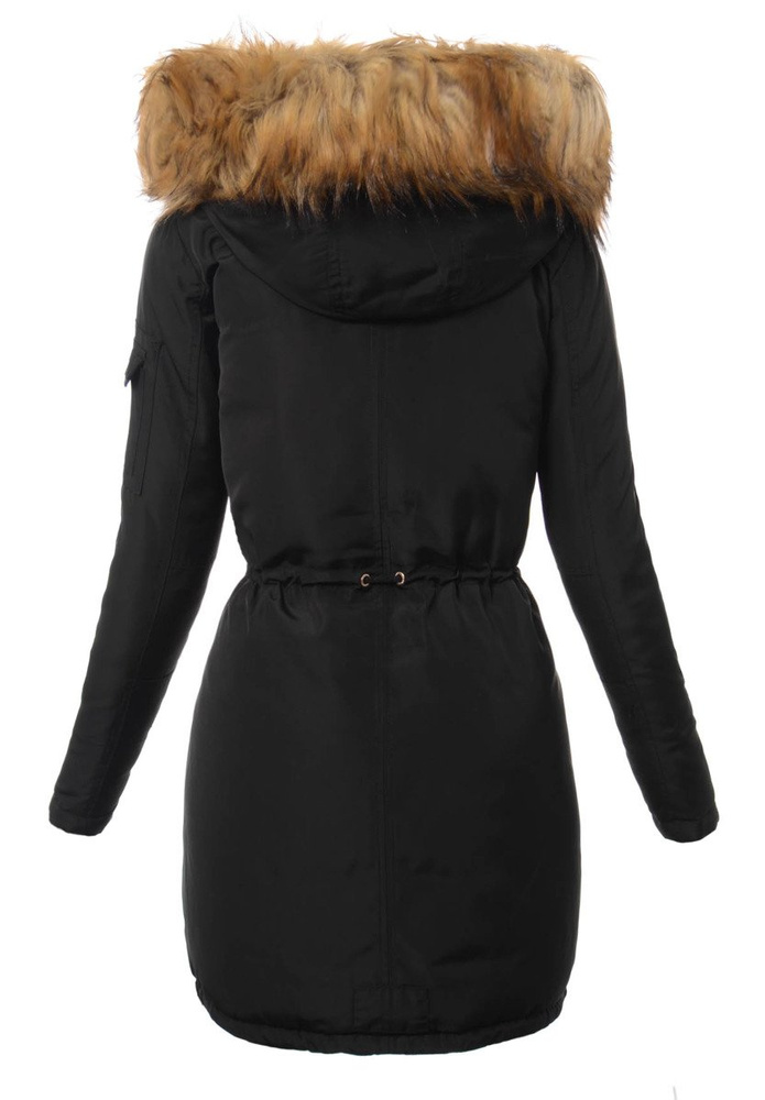 Damska Dwustronna Zimowa Kurtka Ortalionowa Czarna