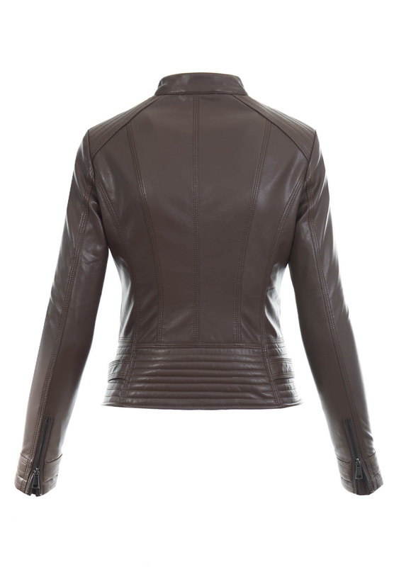 Damska Kurtka Ramoneska Karolina Brązowa