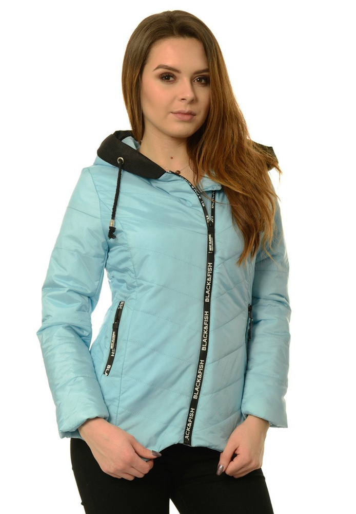 Damska Jesienna Wiosenna Kurtka Błękitna