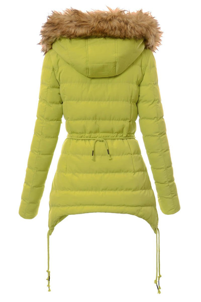 Damska Zimowa Kurtka Ortalionowa Limonkowa