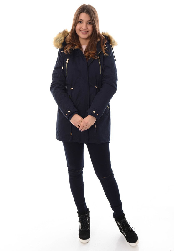 Damska Kurtka Parka Zimowa 2w1 Maryla Granatowa