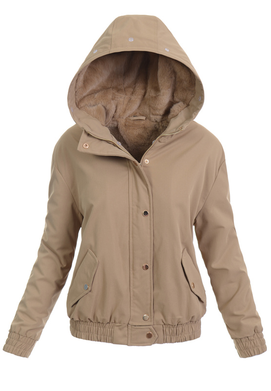 Damska Kurtka Parka Zimowa Alessia Jasno Brązowa