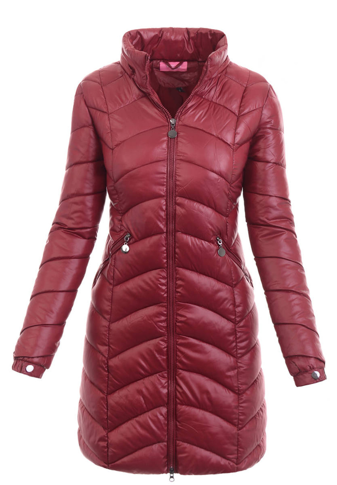 Damska Kurtka Zimowa Ortalionowa Stella Bordowa