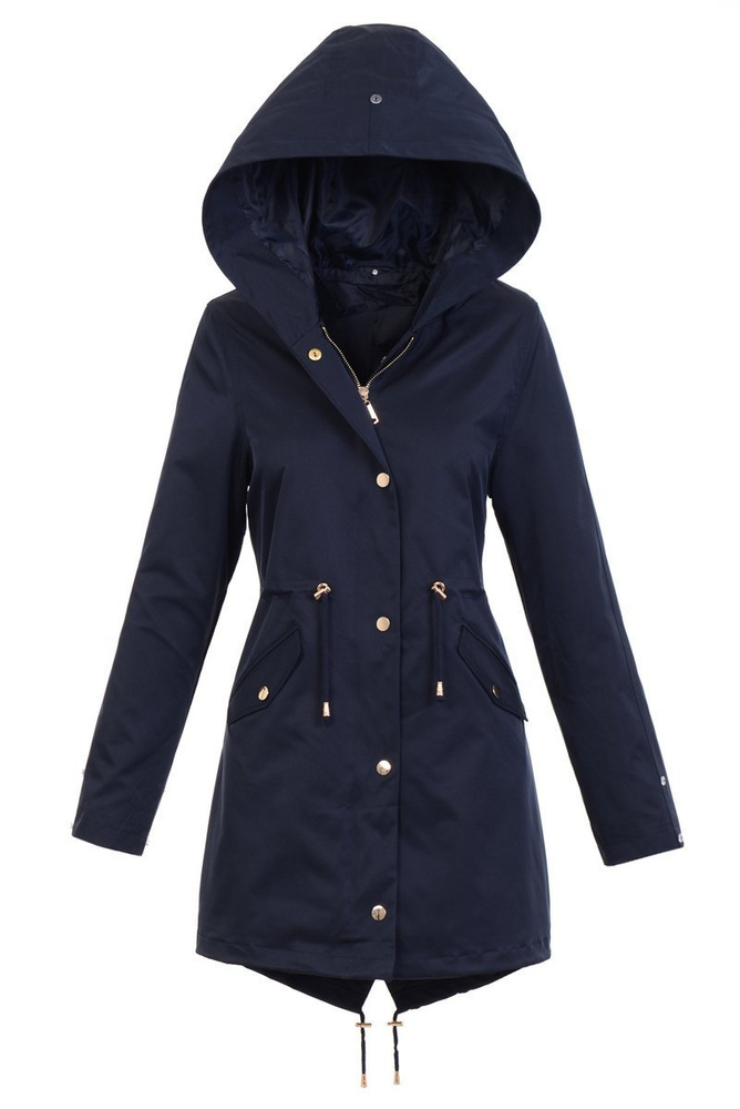 Parka Zimowa 2w1 Granatowa Z Różowym Futerkiem