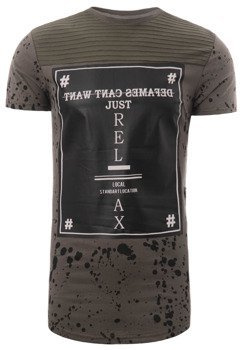 Męska Koszulka T-Shirt Nadruk Just Relax Zielona