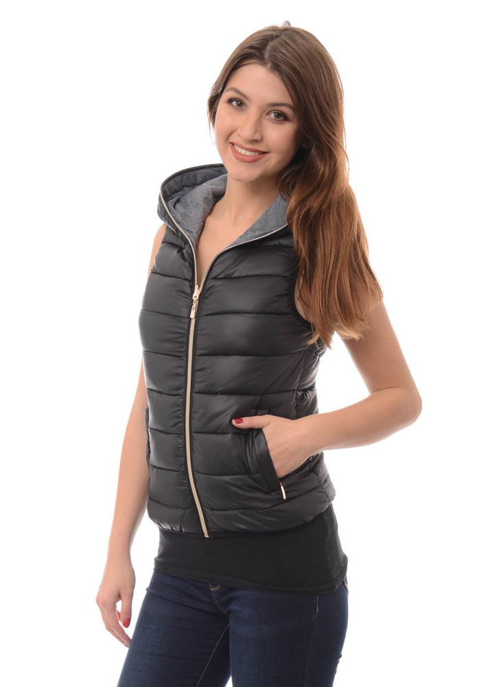 Damska Kamizelka Bezrękawnik Ines Czarny