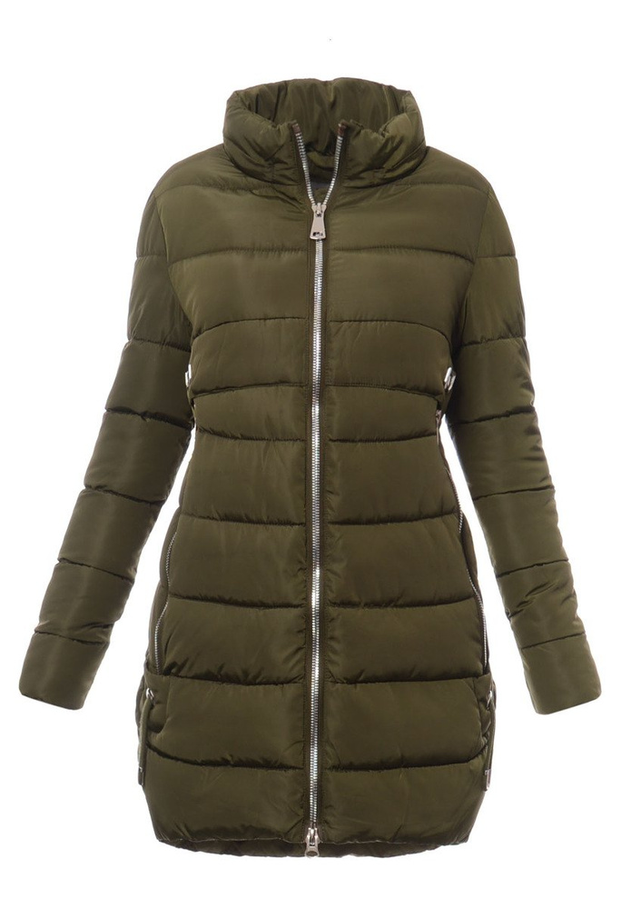 Damska Długa Zimowa Kurtka Ortalionowa Sara Zielona
