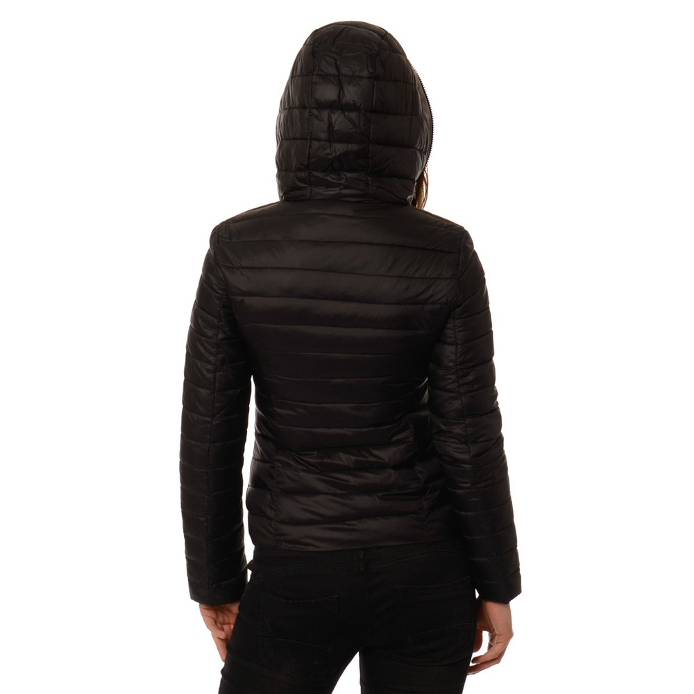 Damska Wiosenna - Jesienna Pikowana Kurtka Ortalionowa Carla Czarna