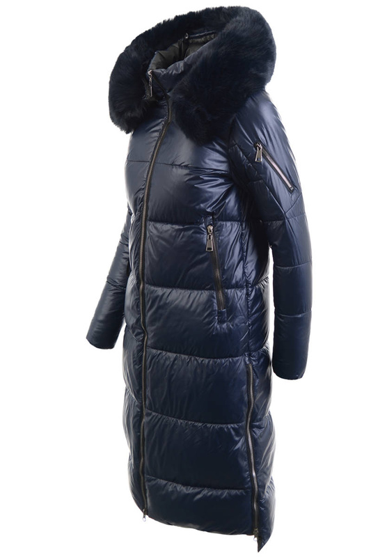 Damska Kurtka Ortalionowa Długa Serafina Granatowa