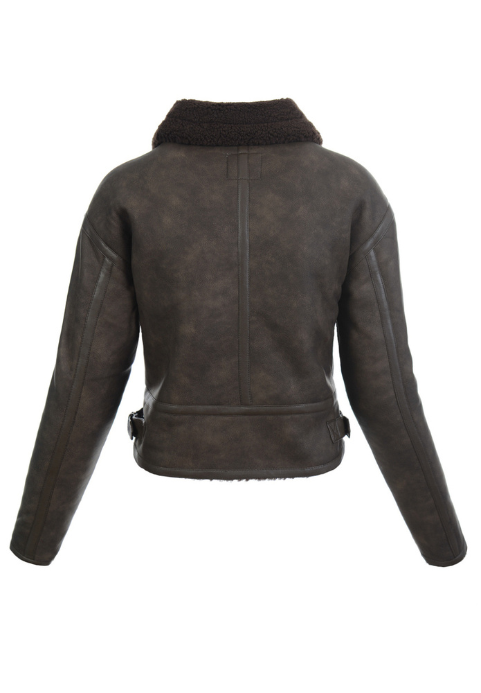 Damska Zimowa Kurtka Kożuszek Maja Brązowa