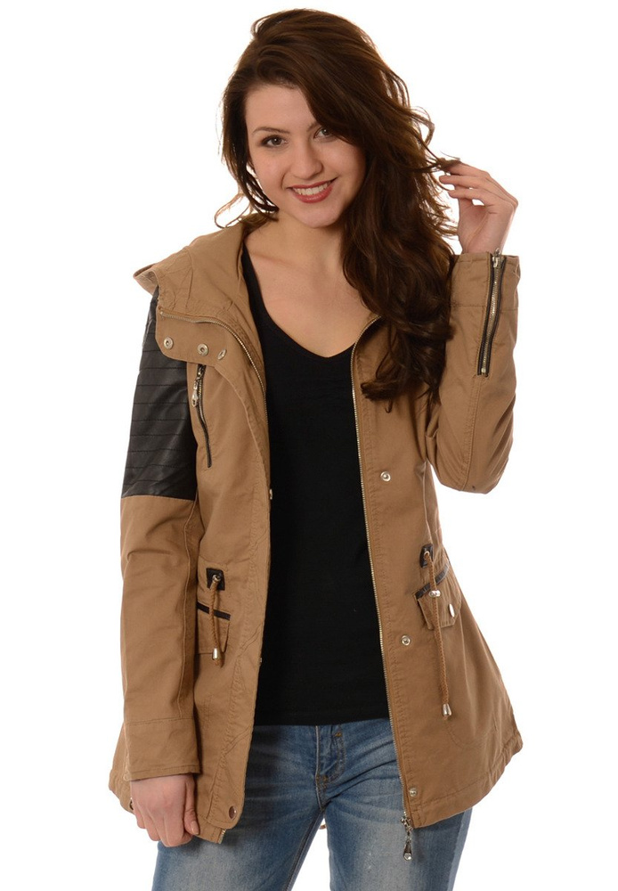 Damska Kurtka Parka Przejściowa Clarisse Beżowa