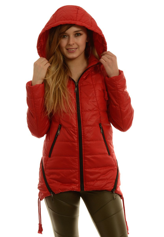 Damska Jesienna Wiosenna Kurtka Ortalionowa Asena Czerwona