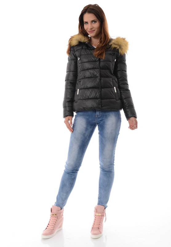 Damska Zimowa Kurtka Ortalionowa Honorata Czarna