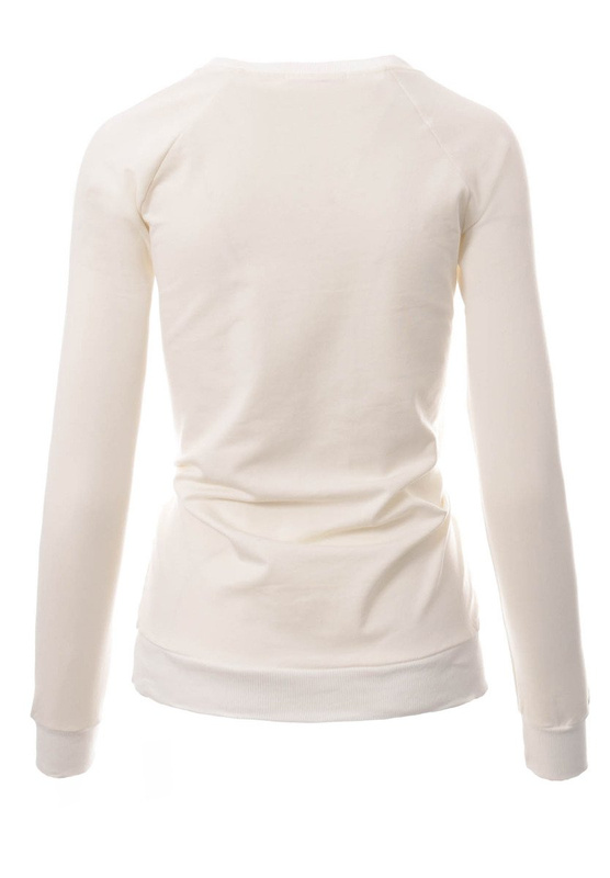 Damska Bluza Bawełniana Nadruk Queen Ecru