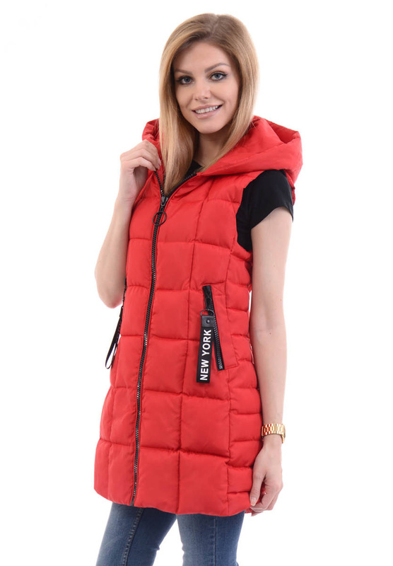 Damska Kamizelka Bezrękawnik Marietta Czerwony