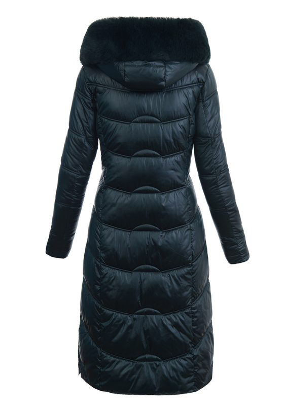 Damska Długa Kurtka Pikowana Linda Zielona