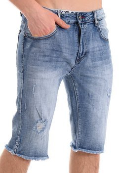 Męskie Spodenki Jeansowe Niebieskie