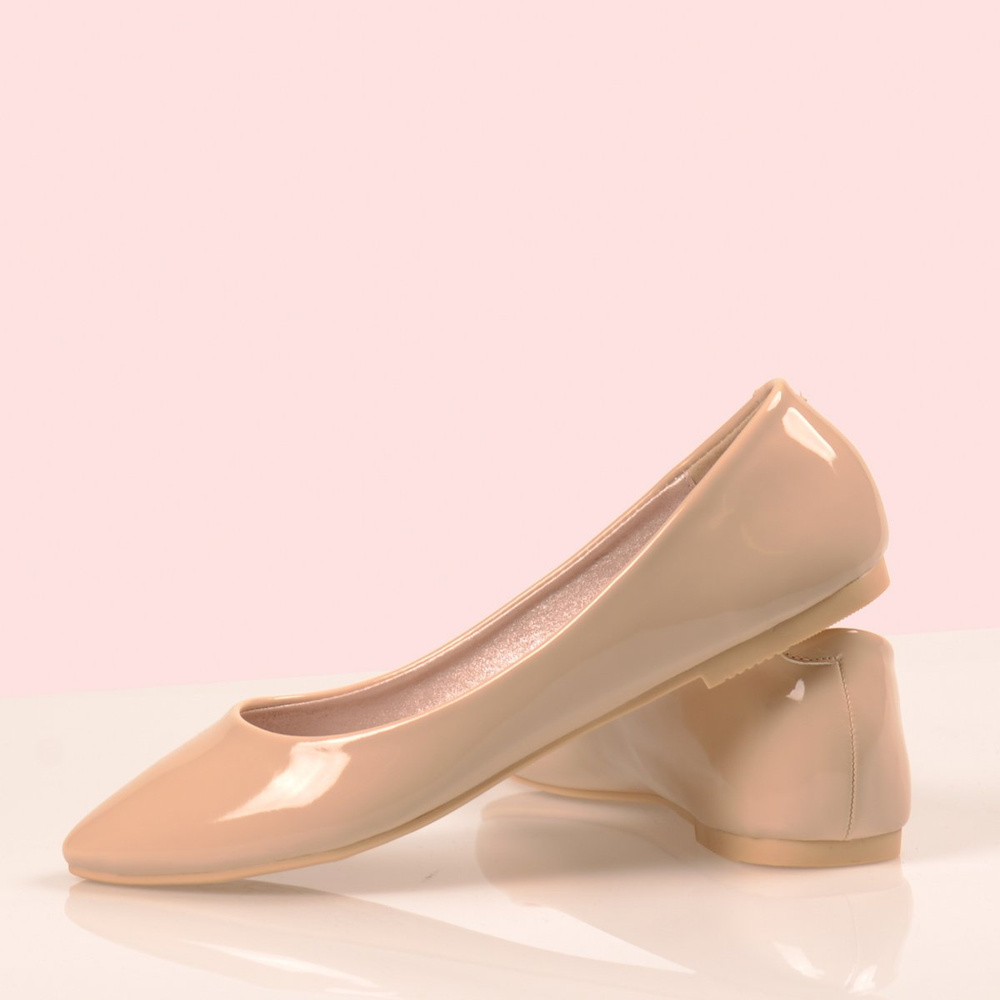 Damskie Buty Baleriny Pastelowe Clarisse Beżowe