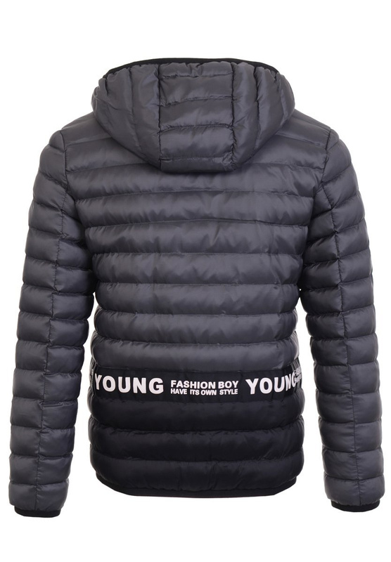 Męska Kurtka Wiosenna - Jesienna Ciemnoszara