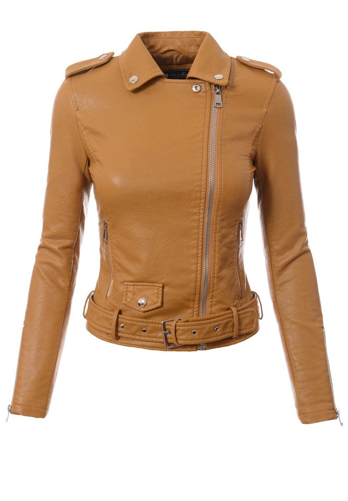 Damska Kurtka Ramoneska Gabi Camel