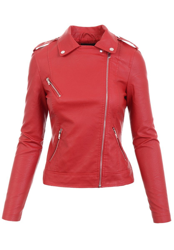 Damska Kurtka Ramoneska Zofia Czerwona