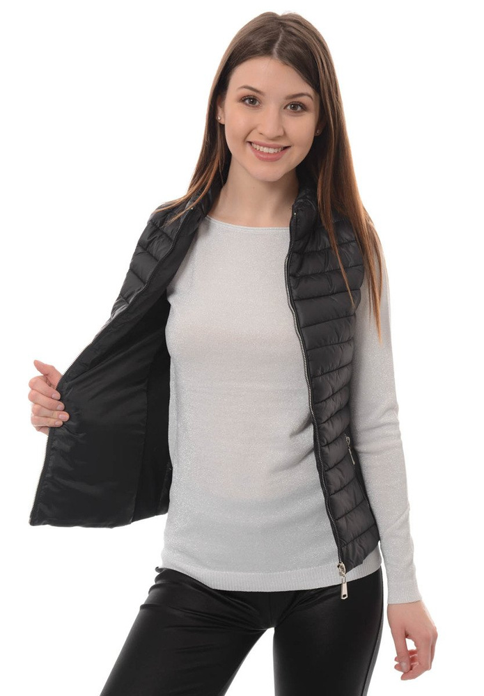 Damska Kamizelka Bezrękawnik Czarny