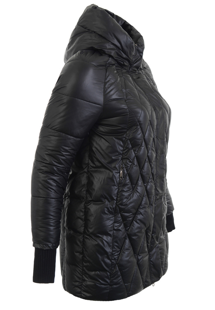 Kurtka Zimowa Pikowana Wiesława Czarna