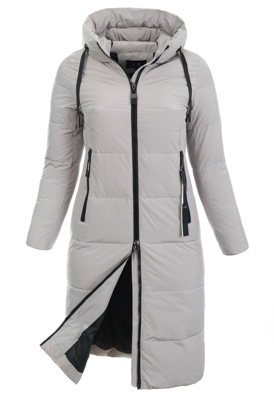 Damska Kurtka Pikowana Długa Ariada Beżowa