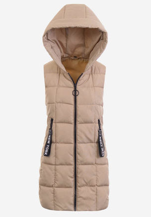 Damska Kamizelka Bezrękawnik Marietta Beżowy