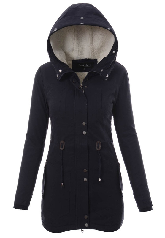 Damska Kurtka Parka Zimowa Adelina Granatowa