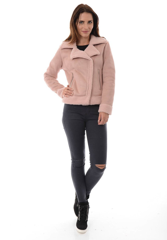 Damska Kurtka Kożuszek Zimowy Eleonora Rózowy