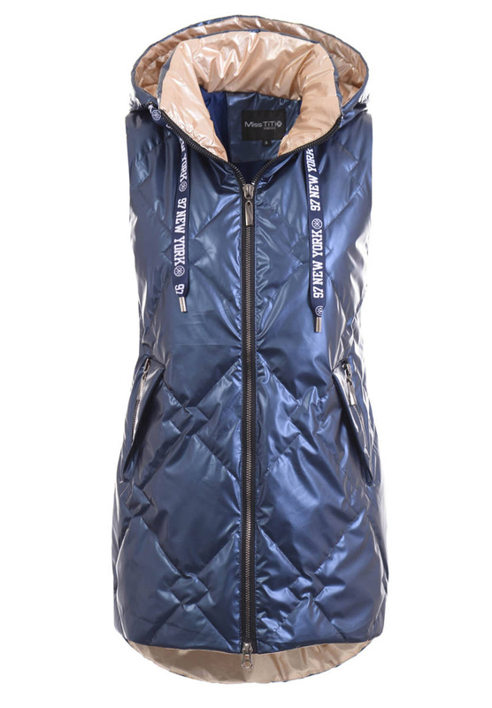 Damska Kamizelka Bezrękawnik Wera Granatowy