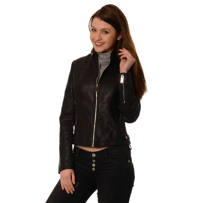 Piękna Damska Kurtka Ramoneska Jovita Czarna