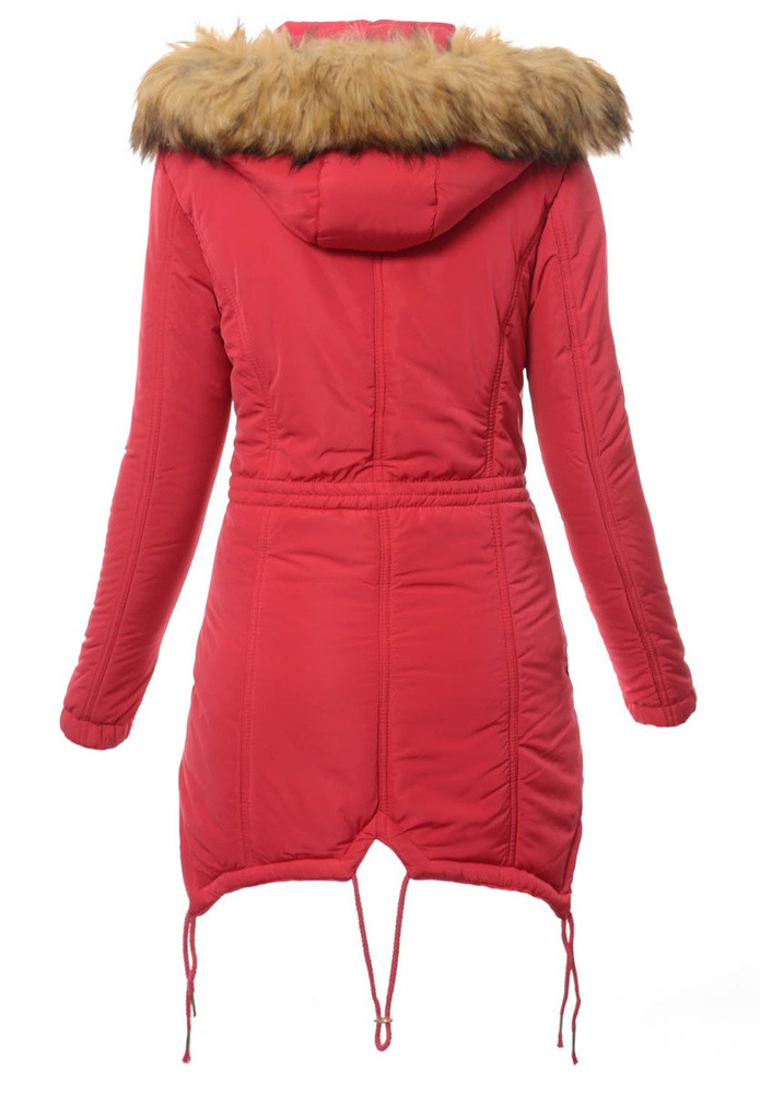 Damska Zimowa Kurtka Ortalionowa Karla Malinowa