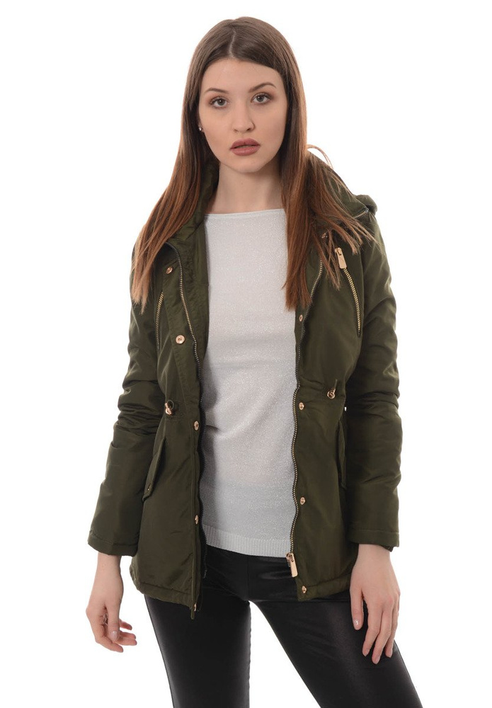 Damska Kurtka Parka Ortalionowa Wiosenna Ania Zielona