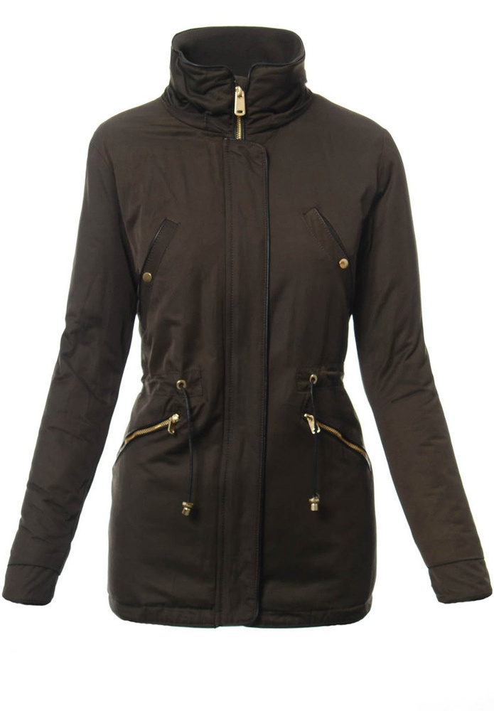 Damska Kurtka Parka Ortalionowa Zimowa Zielona