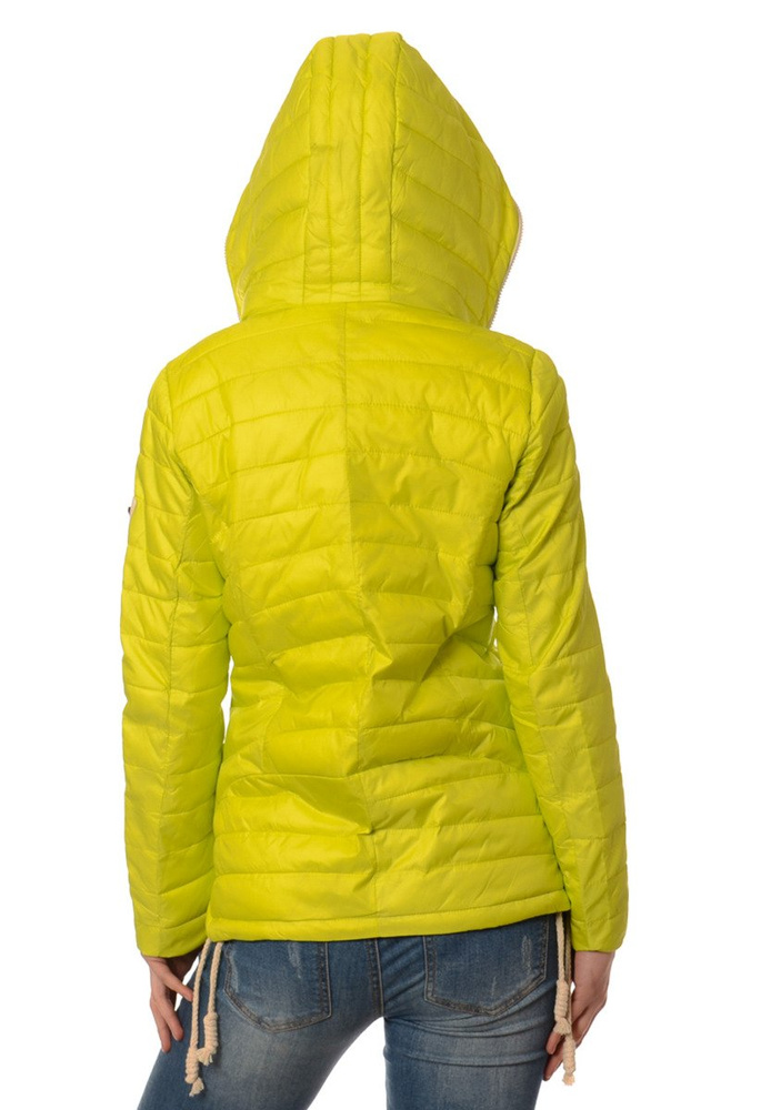 Damska Jesienna Kurtka Ortalionowa Eva Limonkowa