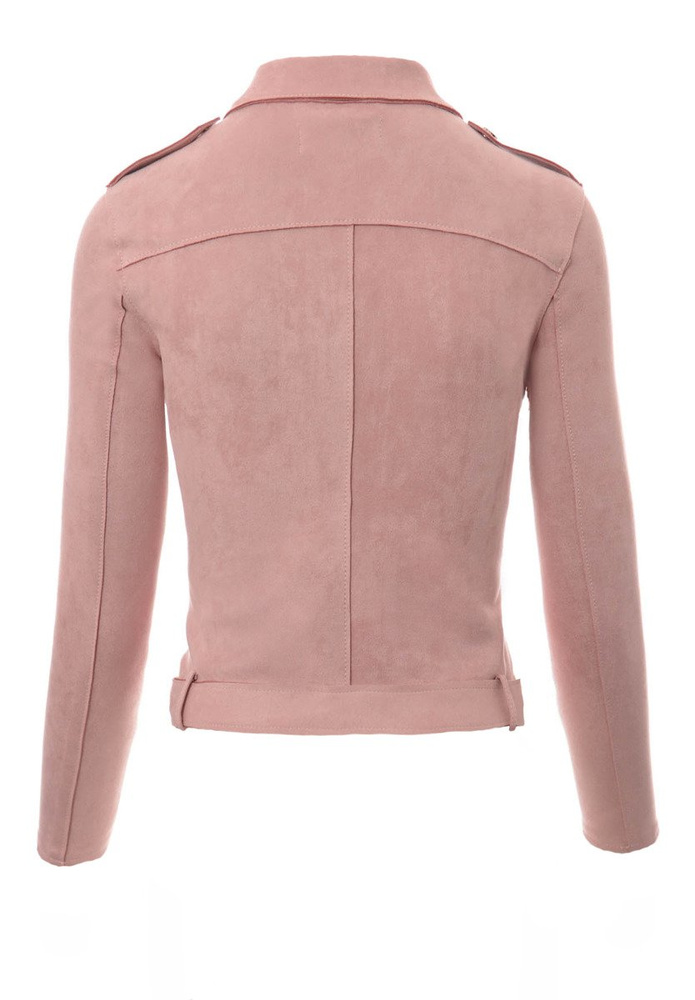 Ramoneska Różowa Kurtka z Zamszu