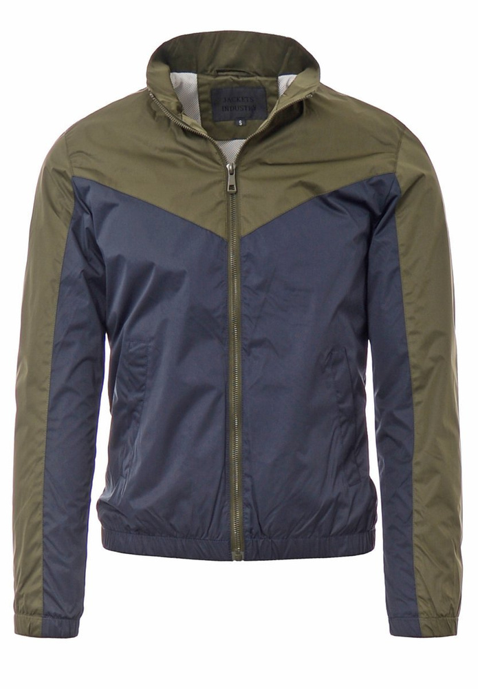 Męska Kurtka Wiosenna - Jesienna Wiatrówka Zielono- Granatowa