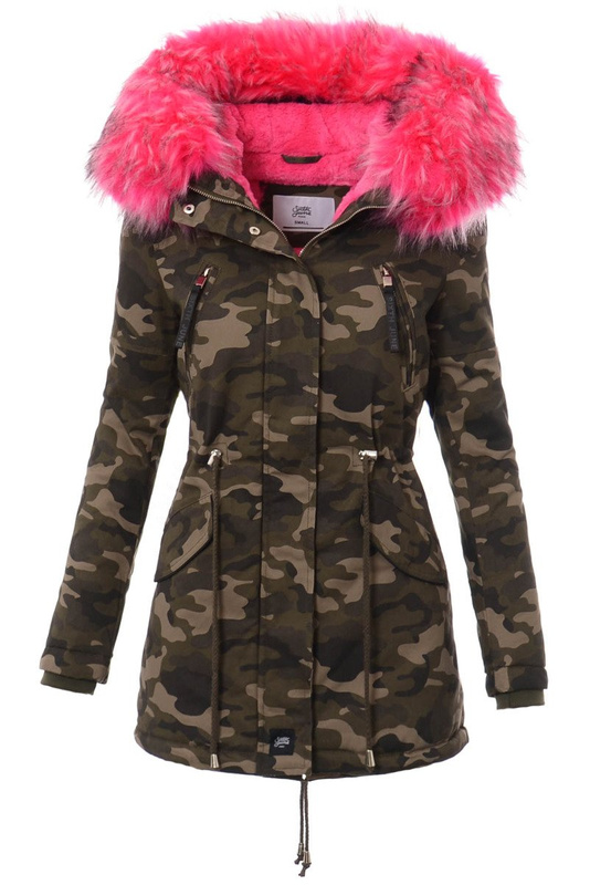 Kurtka Parka Aleksandra Moro Z Różowym Futrem