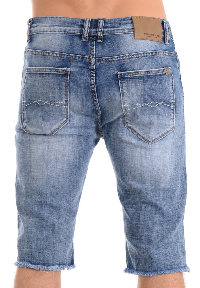 Męskie Spodenki Jeansowe Niebieskie