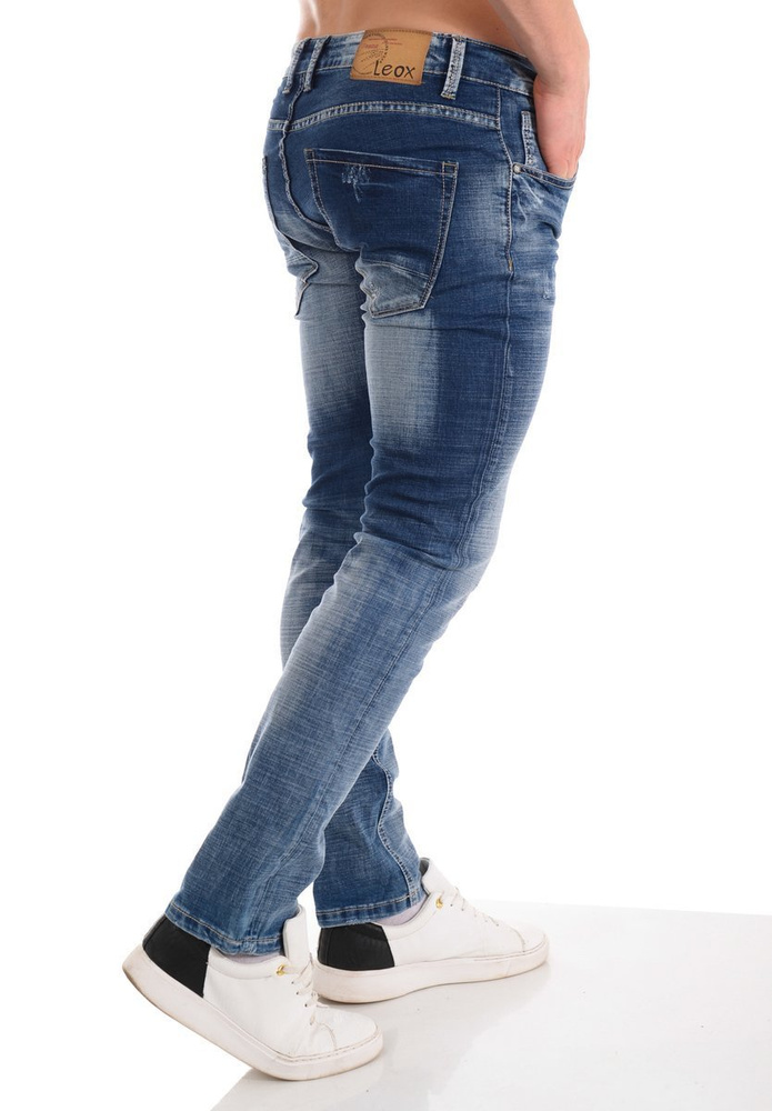 Męskie Spodnie Jeansowe Granatowe