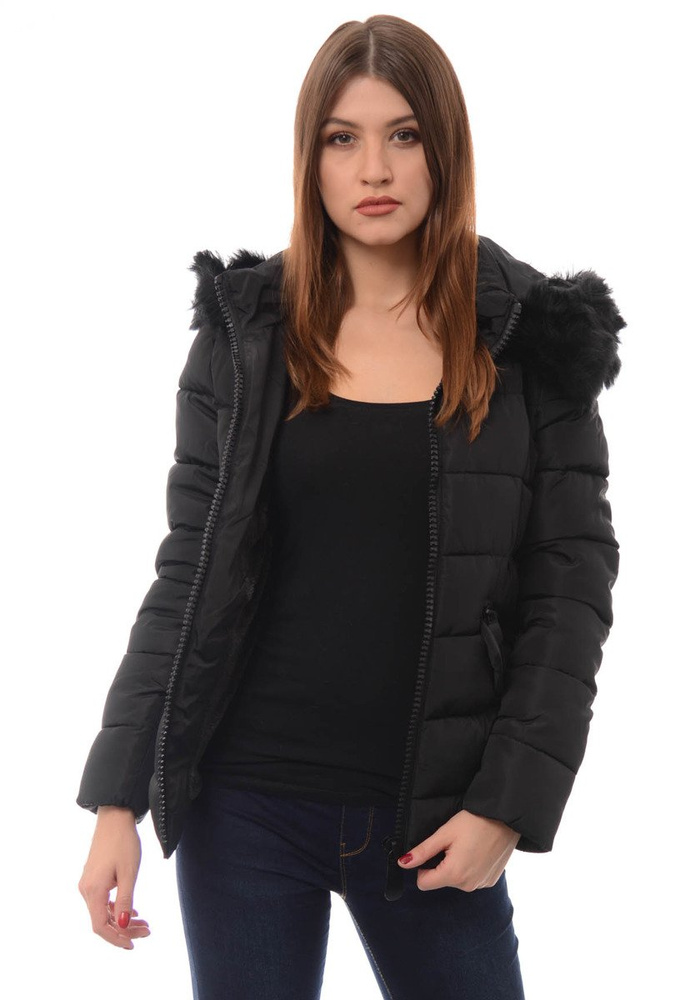 Damska Zimowa Kurtka Ortalionowa Sonia Czarna